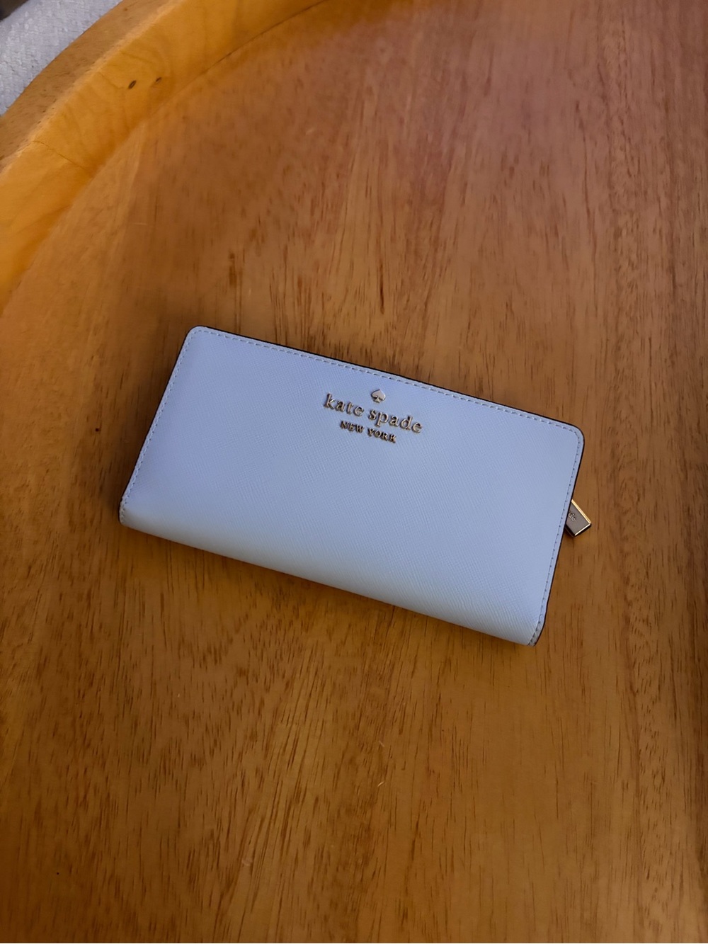 Kate Spade Light Blue Wallet with Gold Logo